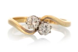 DIAMOND TWO STONE RING,