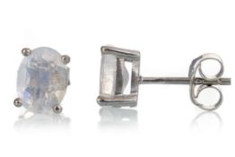 PAIR OF MOONSTONE STUD EARRINGS,