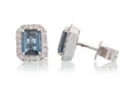 PAIR OF LONDON BLUE TOPAZ AND DIAMOND EARRINGS,