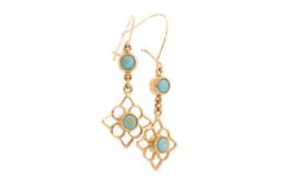 PAIR OF TURQUOISE DROP EARRINGS,