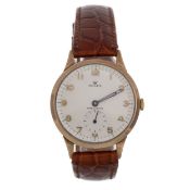 ROLEX PRECISION, NINE CARAT GOLD CASED MANUAL WIND WRIST WATCH