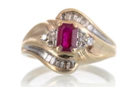 RUBY AND DIAMOND RING,