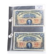 THE COMMERCIAL BANK OF SCOTLAND FIVE ONE POUND NOTES (PITCAIRN BUST)