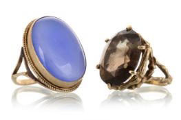 TWO GEM SET DRESS RINGS,