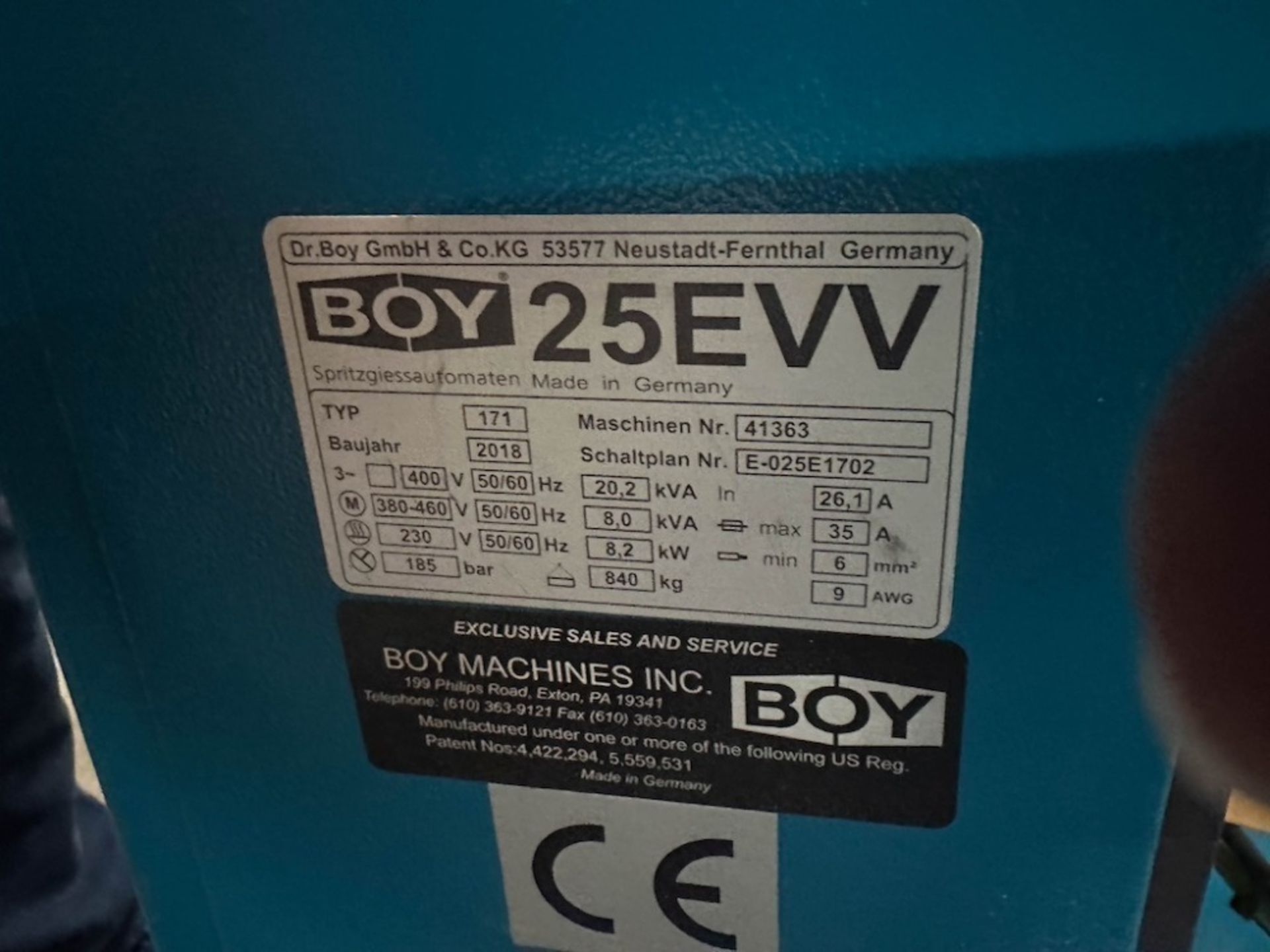 BOY 25 Ton Vertical/Vertical Injection Molding Press, New in 2018 - Image 7 of 7
