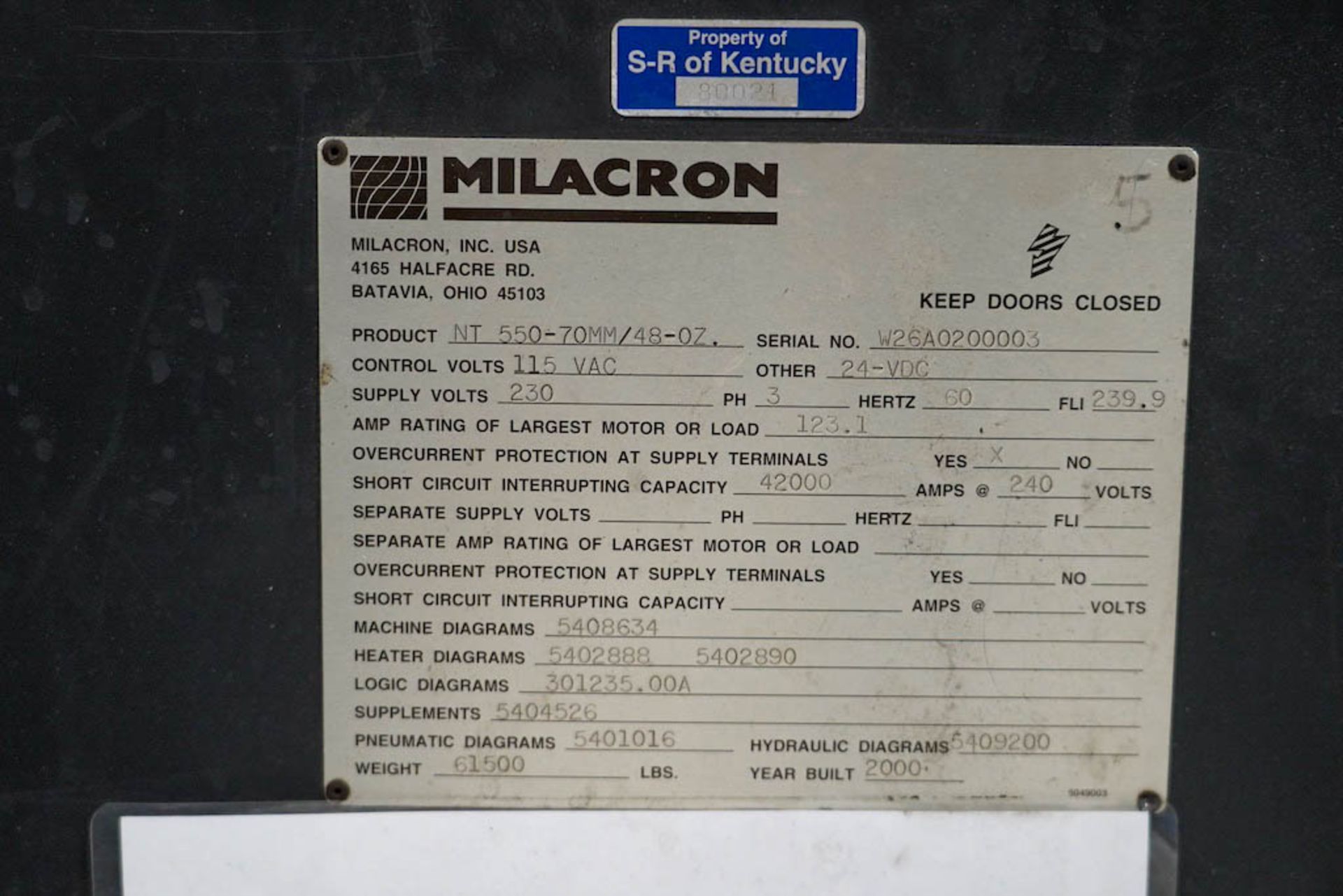Milacron NT550, 550 Ton Injection Molding Press - Image 11 of 11