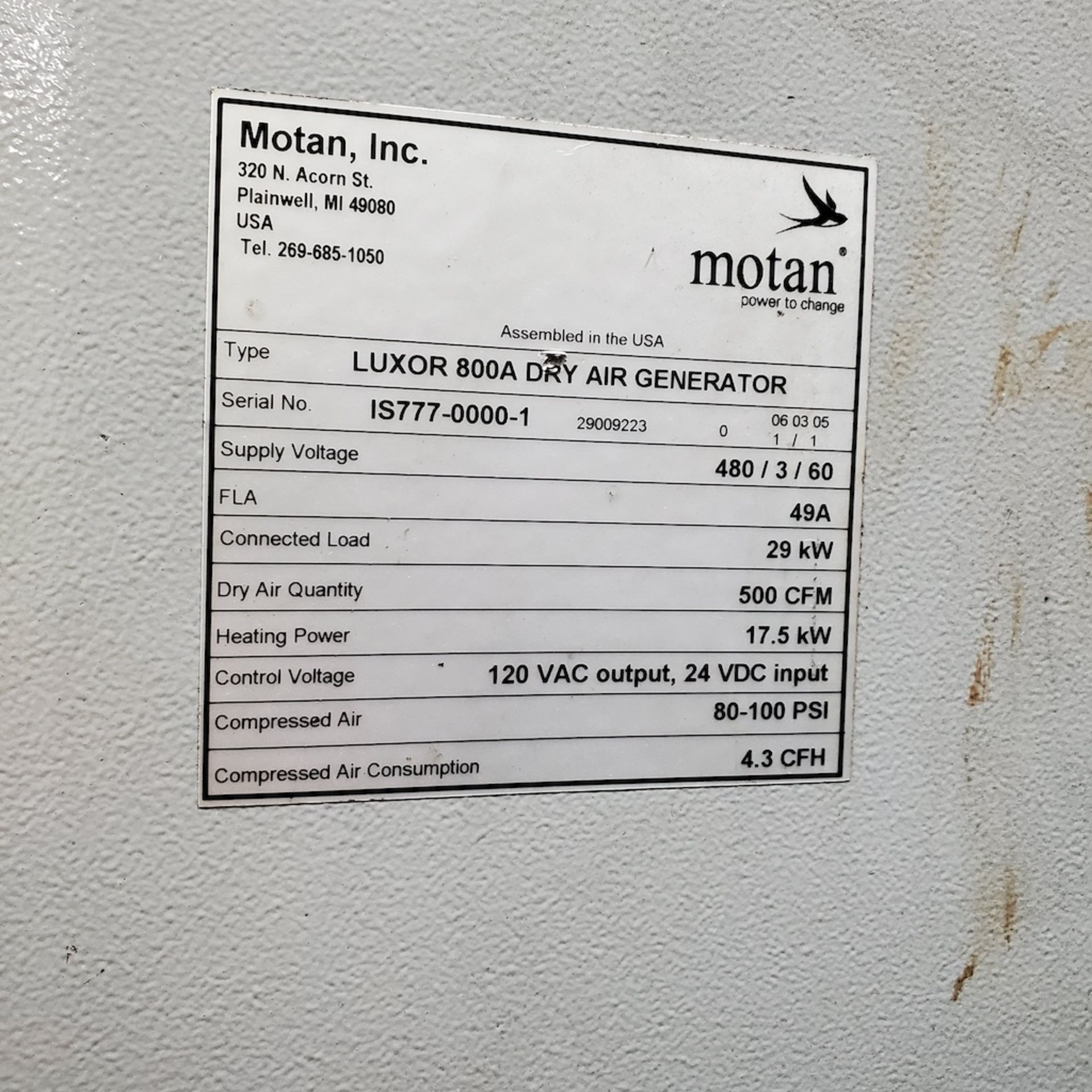 Motan Luxor 800A Material Dryer - Image 2 of 2