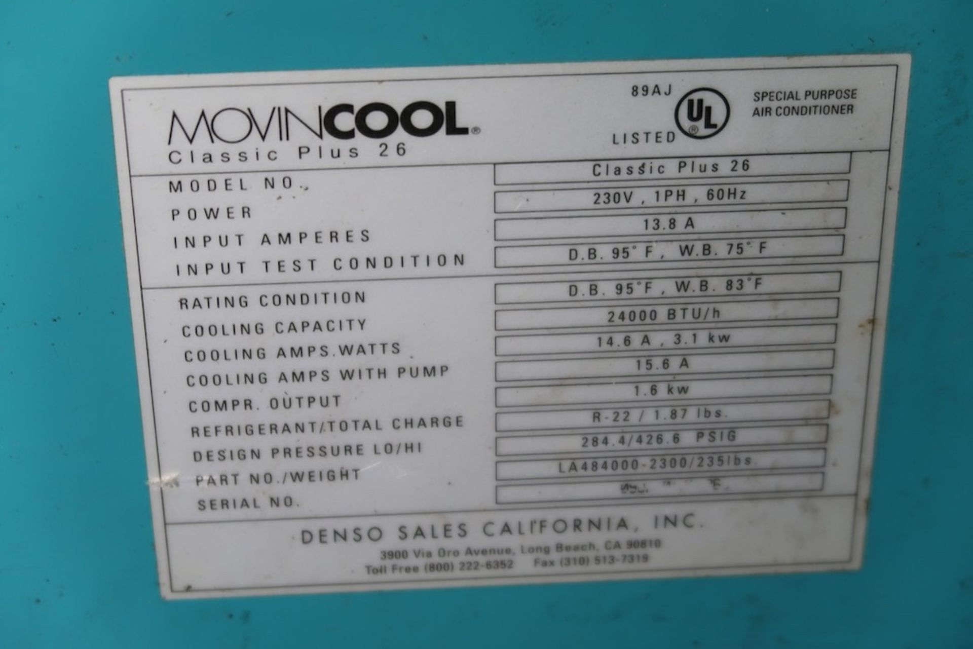 MovinCool Classic Plus 26 Portable Air Conditioner - Image 3 of 3