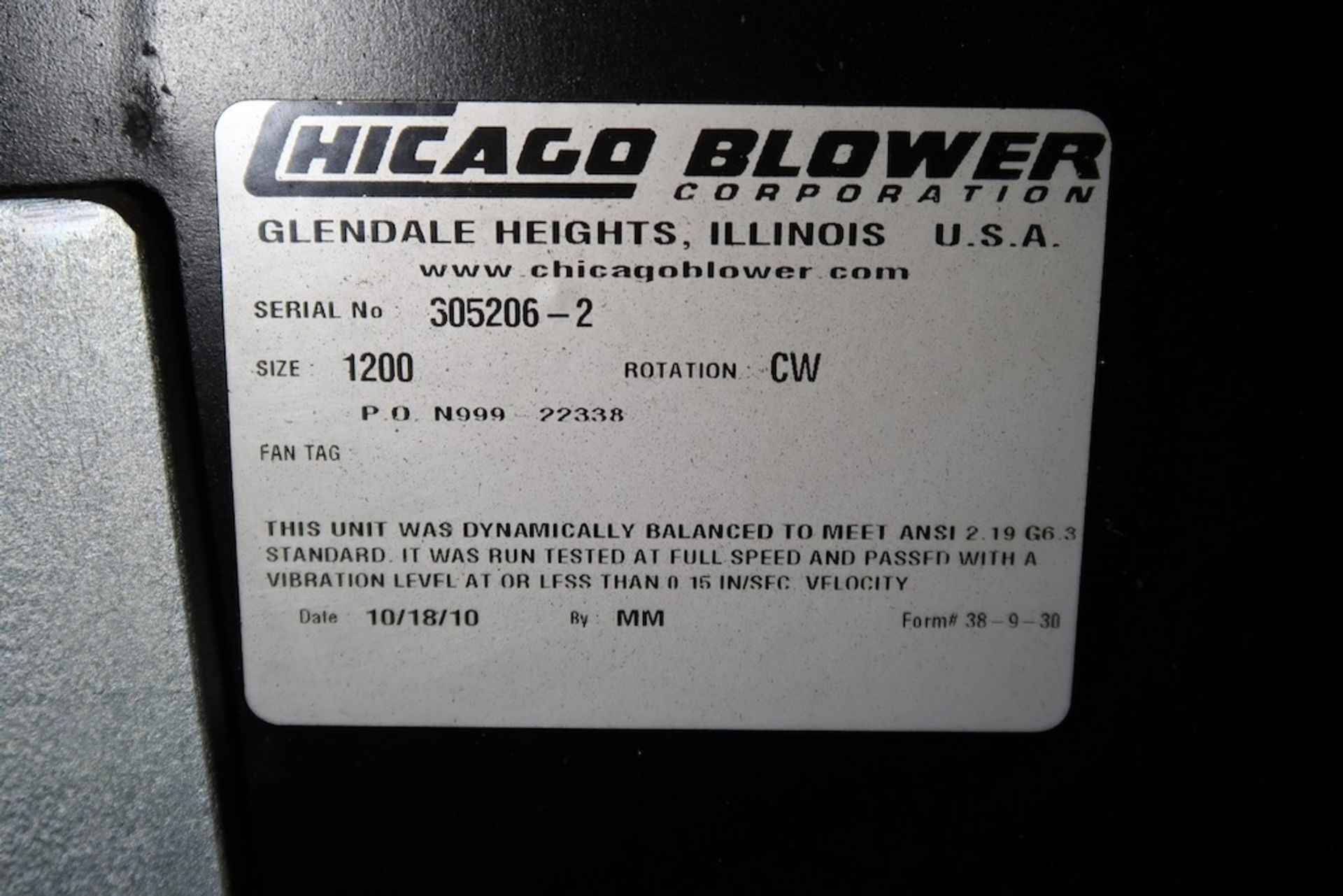 (2) Chicago Blower 3-HP Blowers - Image 3 of 3