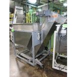 Mobile Bottle Hopper with 18" Incline Belt Conveyor