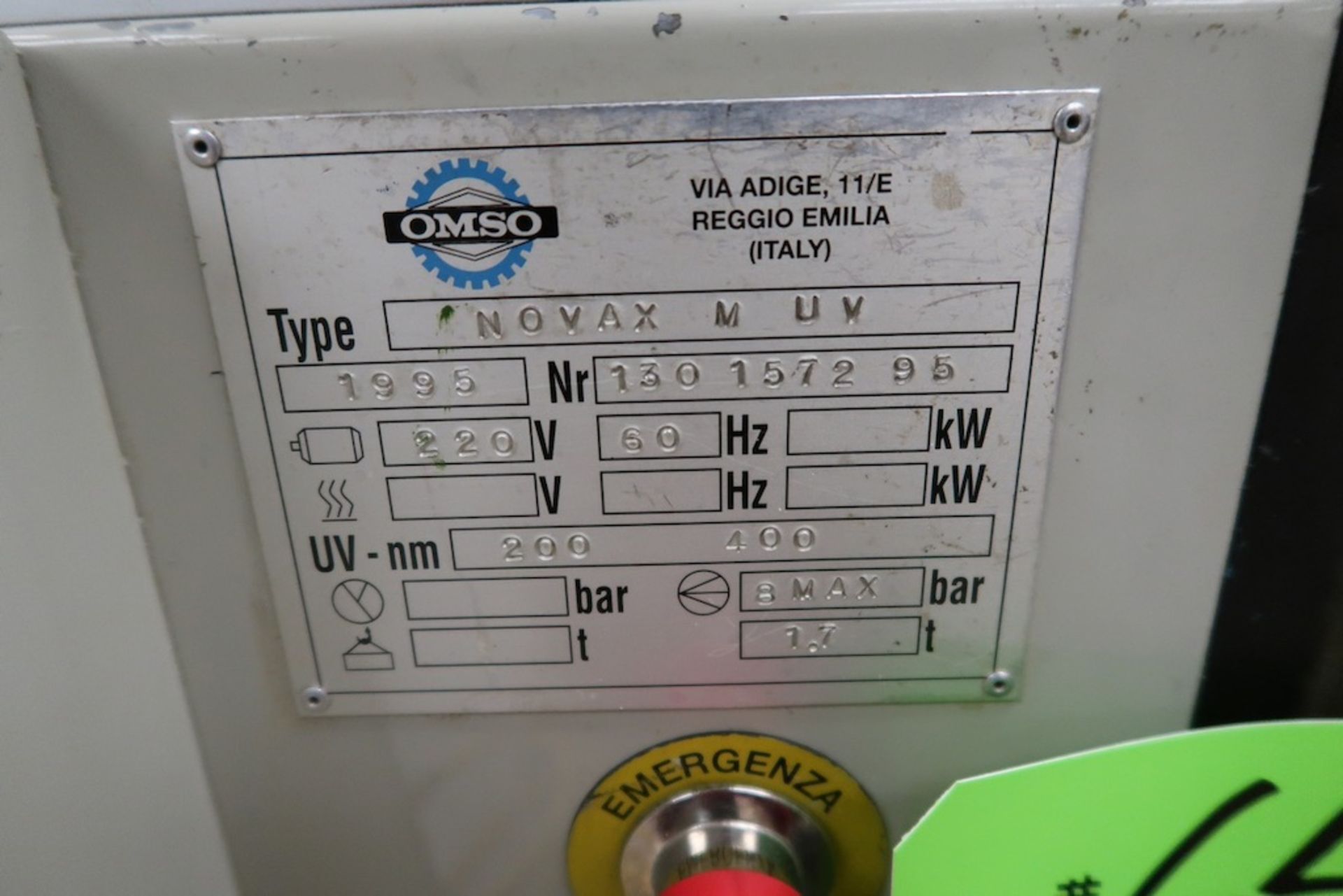OMSO Bottle Labeler Decorating Machine (Primary Unit) - Image 8 of 9