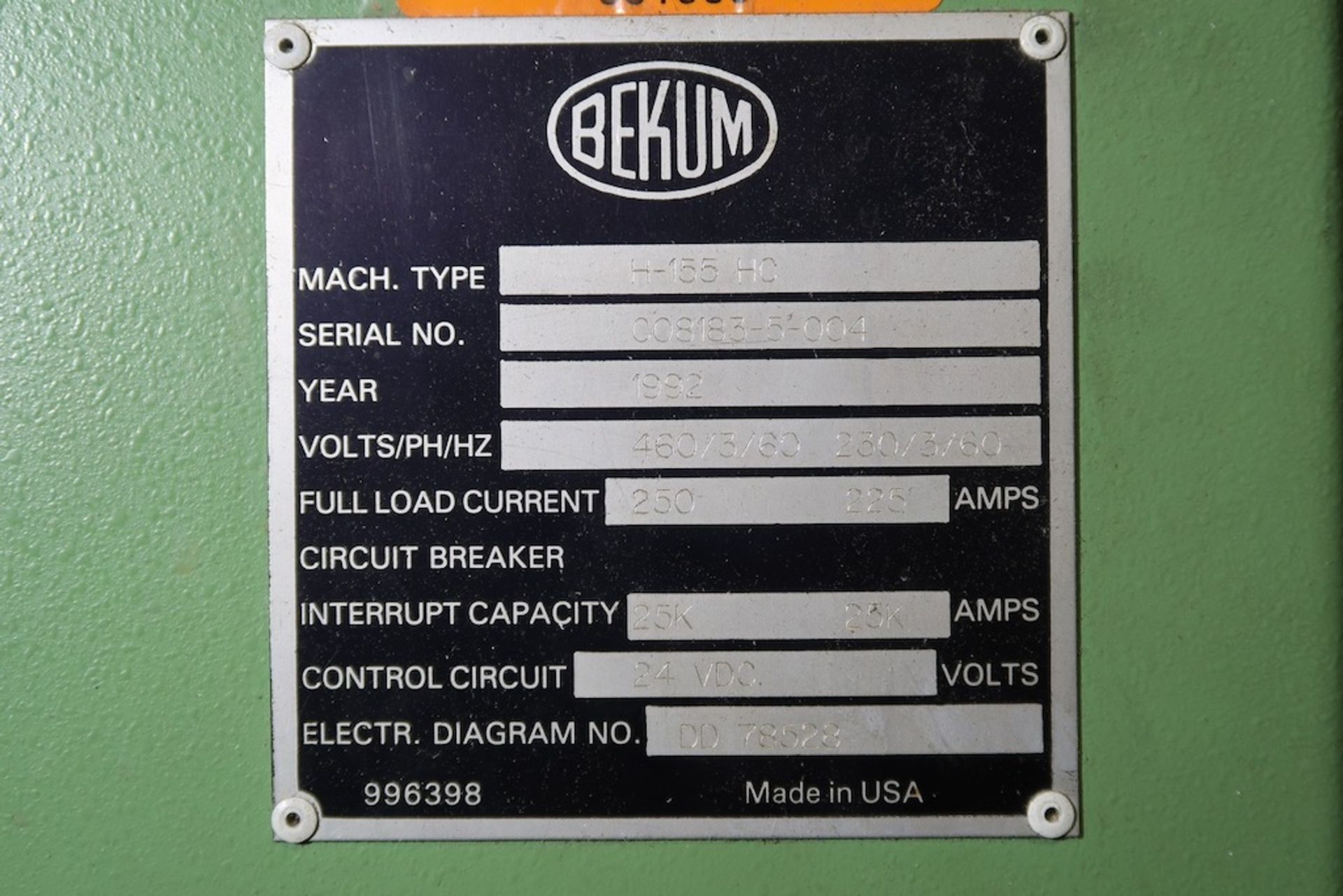 Bekum H-155HC Extrusion Blow Molding Machine - Image 34 of 34