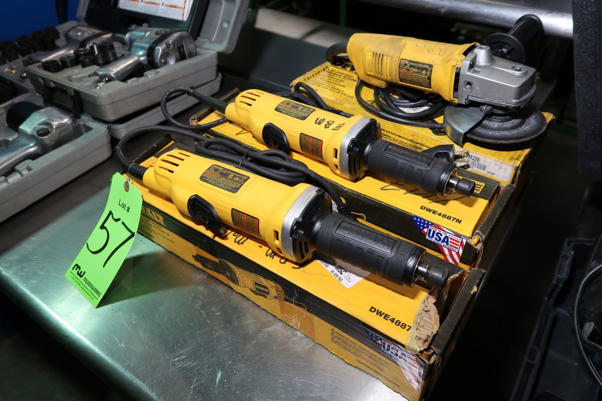 (3) DeWalt Electric Grinders, Etc.