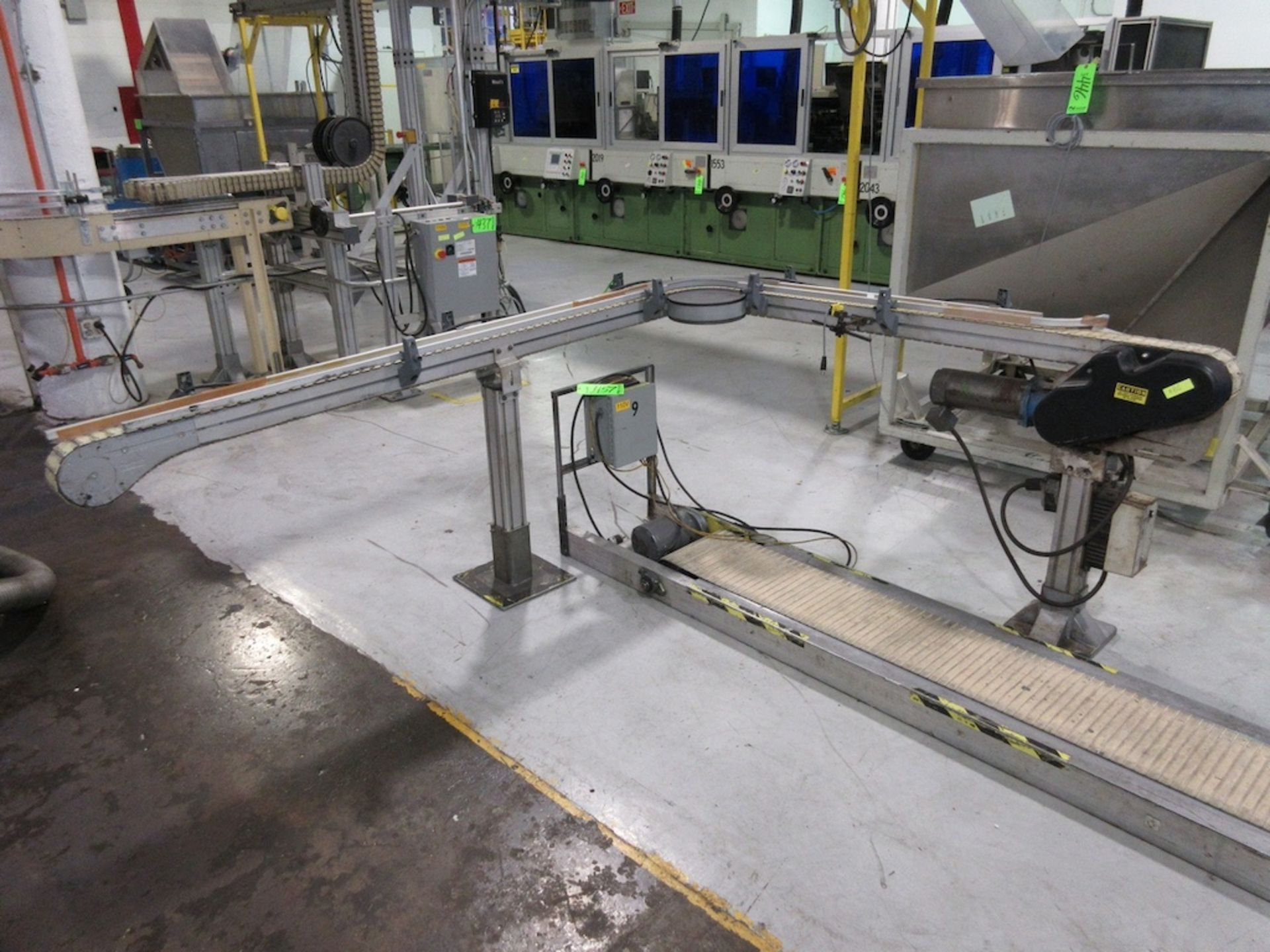 3"x12' Flex Link-Belt Conveyor with 12"x9" Motorized Belt Conveyor - Image 2 of 4