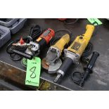 (3) Electric Grinders. (1) DeWalt DW888 Die Grinder, Etc.