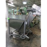 Mobile Bottle Hopper with 18" Incline Belt Conveyor