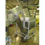 Mobile Bottle Hopper with 18" Incline Belt Conveyor