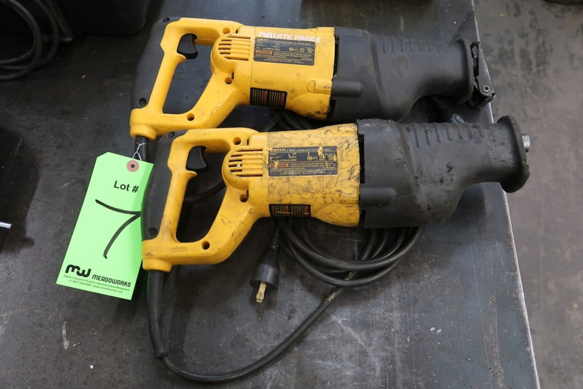 (2) DeWalt DW311 Electric Reciprocating Saws