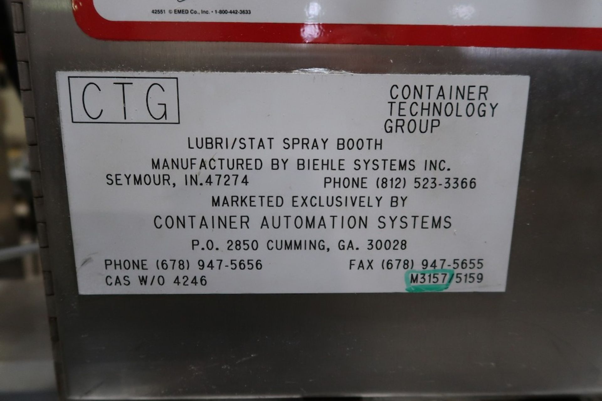 Container Technology Group Lubri/Stat Spray Booth System with Mist Collector - Image 10 of 11