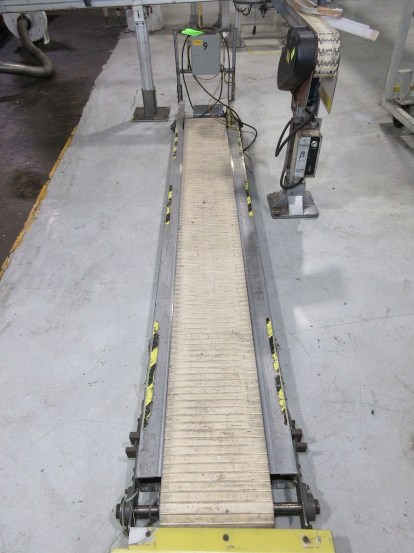 3"x12' Flex Link-Belt Conveyor with 12"x9" Motorized Belt Conveyor - Image 4 of 4