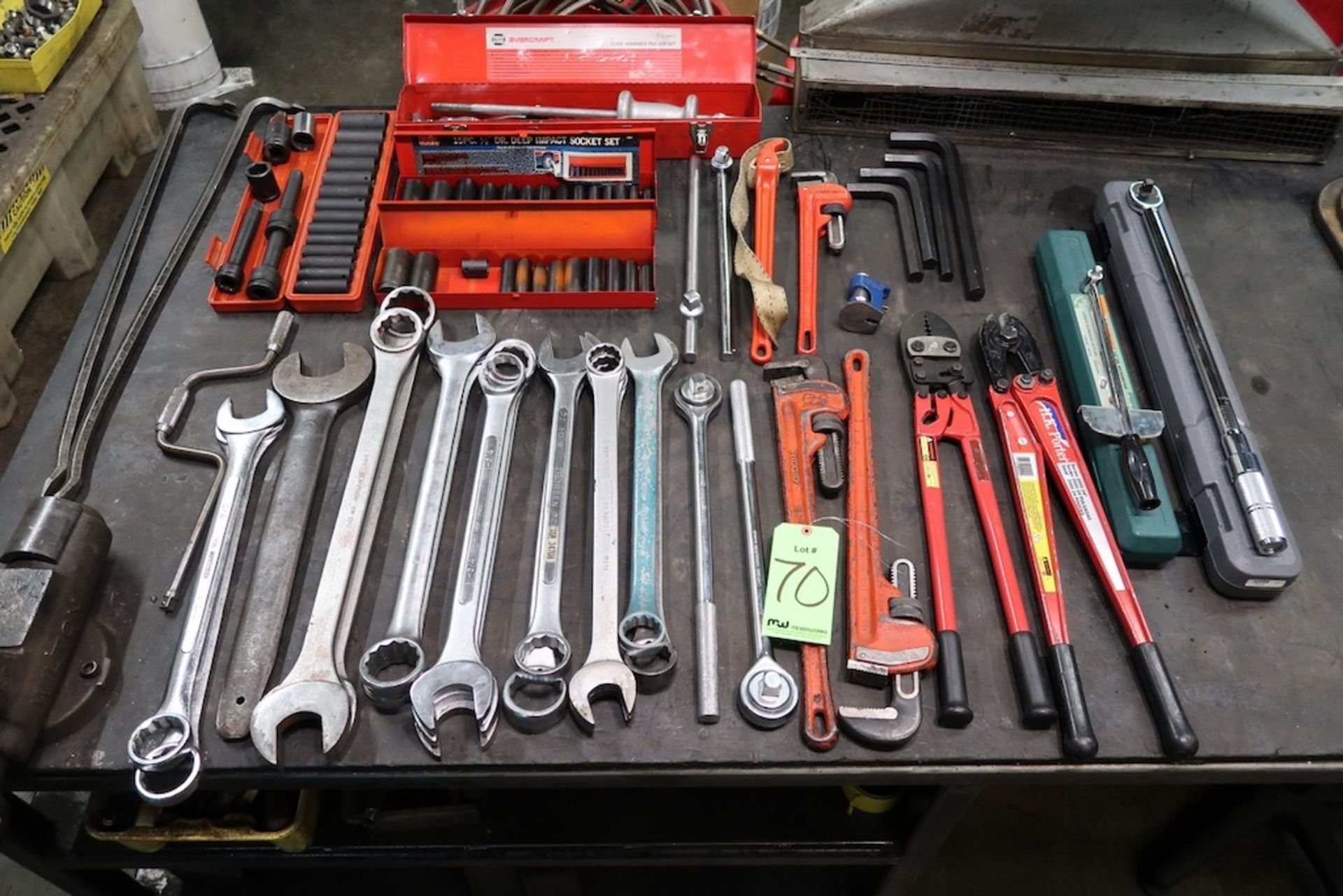 Lot of Assorted Hand Tools to Include Wrenches, Impact Sockets, Etc.