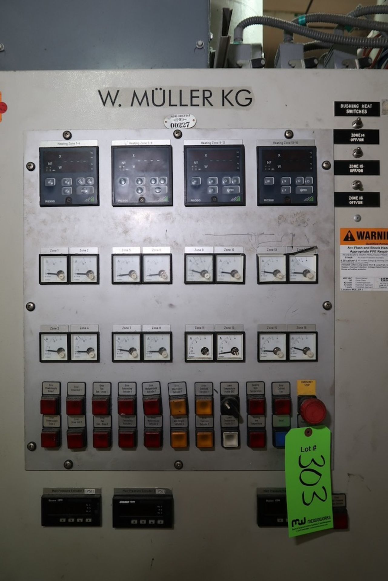 W. Muller 3-Layer Extrusion Head with Control Cabinet - Bild 5 aus 8