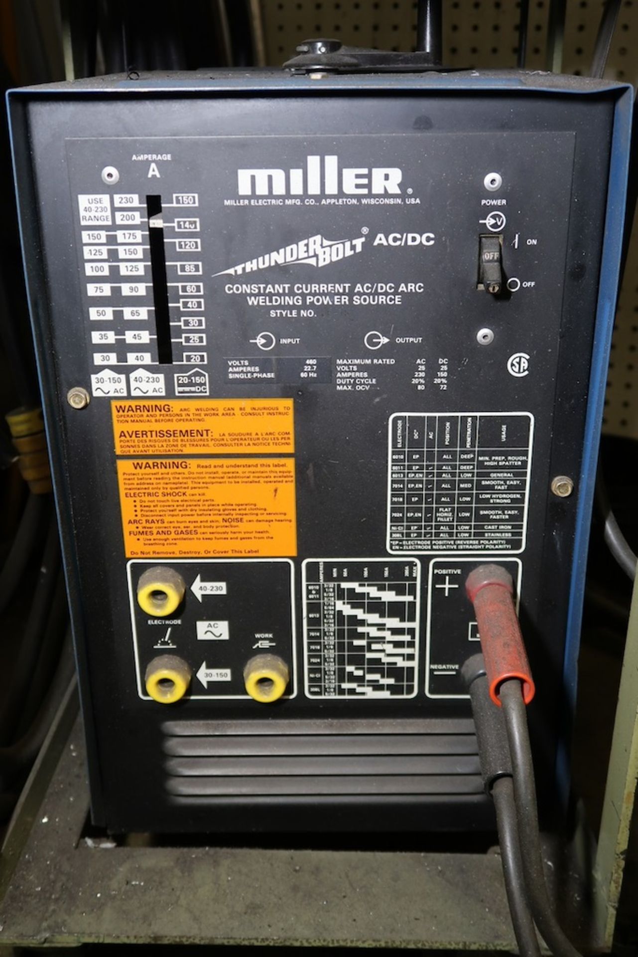 Miller Thunderbolt Arc Welding Power Source - Image 2 of 2