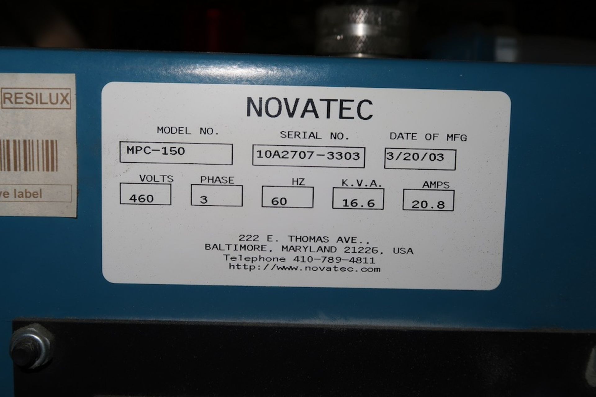 Novatec MPC-150 Material Dryer - Image 5 of 5