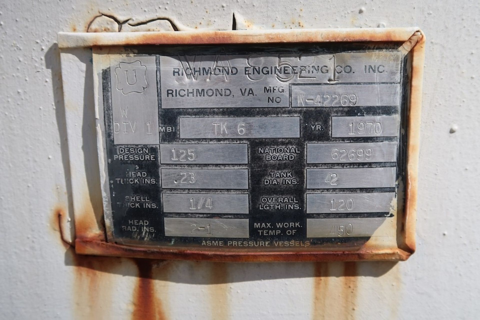 Richmond Engineering Compressed Air Tank - Image 2 of 2