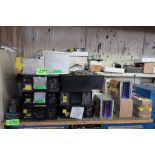 Lot of Deco Fusion Systems P150 Power Supplies, UV Curing Lights and 2-Door Cabinet of Misc. Content