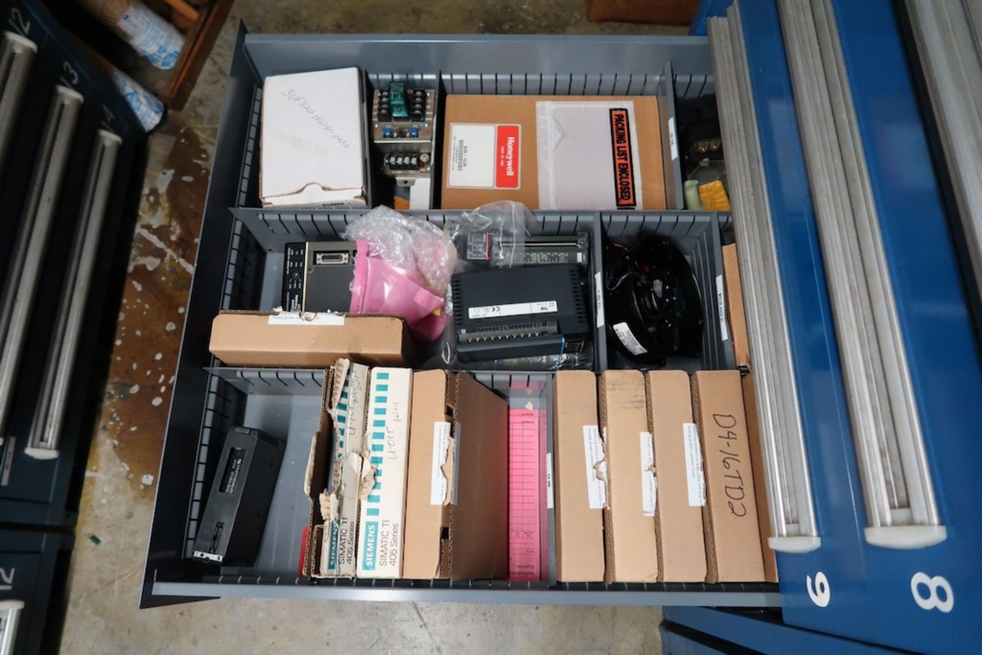 Contents of Parts Storage Mezzanine, Including (18) Stanley Vidmar Heavy Duty Storage Cabinets, Shel - Image 47 of 111