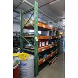 (1) Section of Pallet Racking with Misc. Spare Parts, Cylinders, Etc.