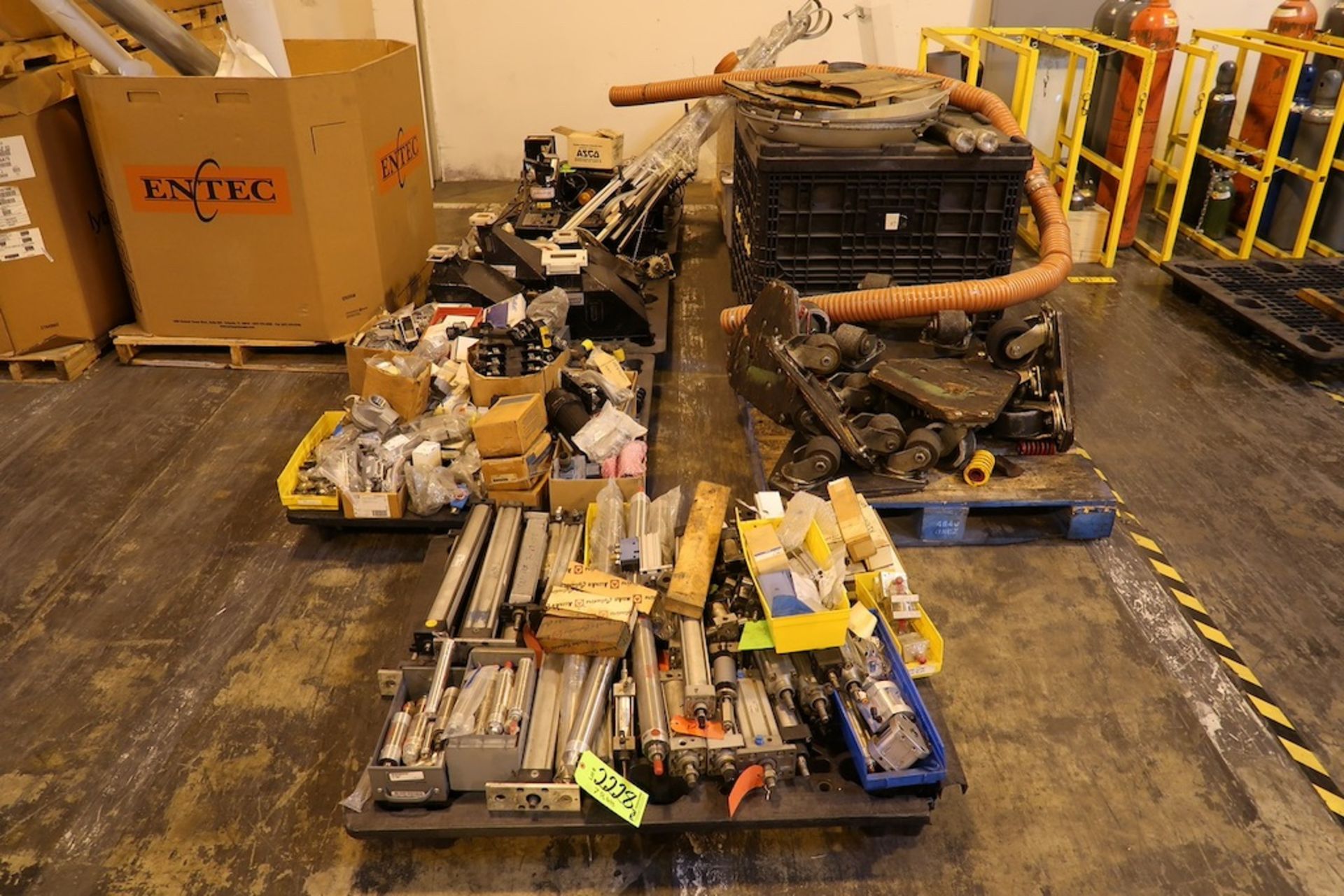 (7) Pallets of Misc. Spare Parts, Pneumatic Cylinders, Etc.