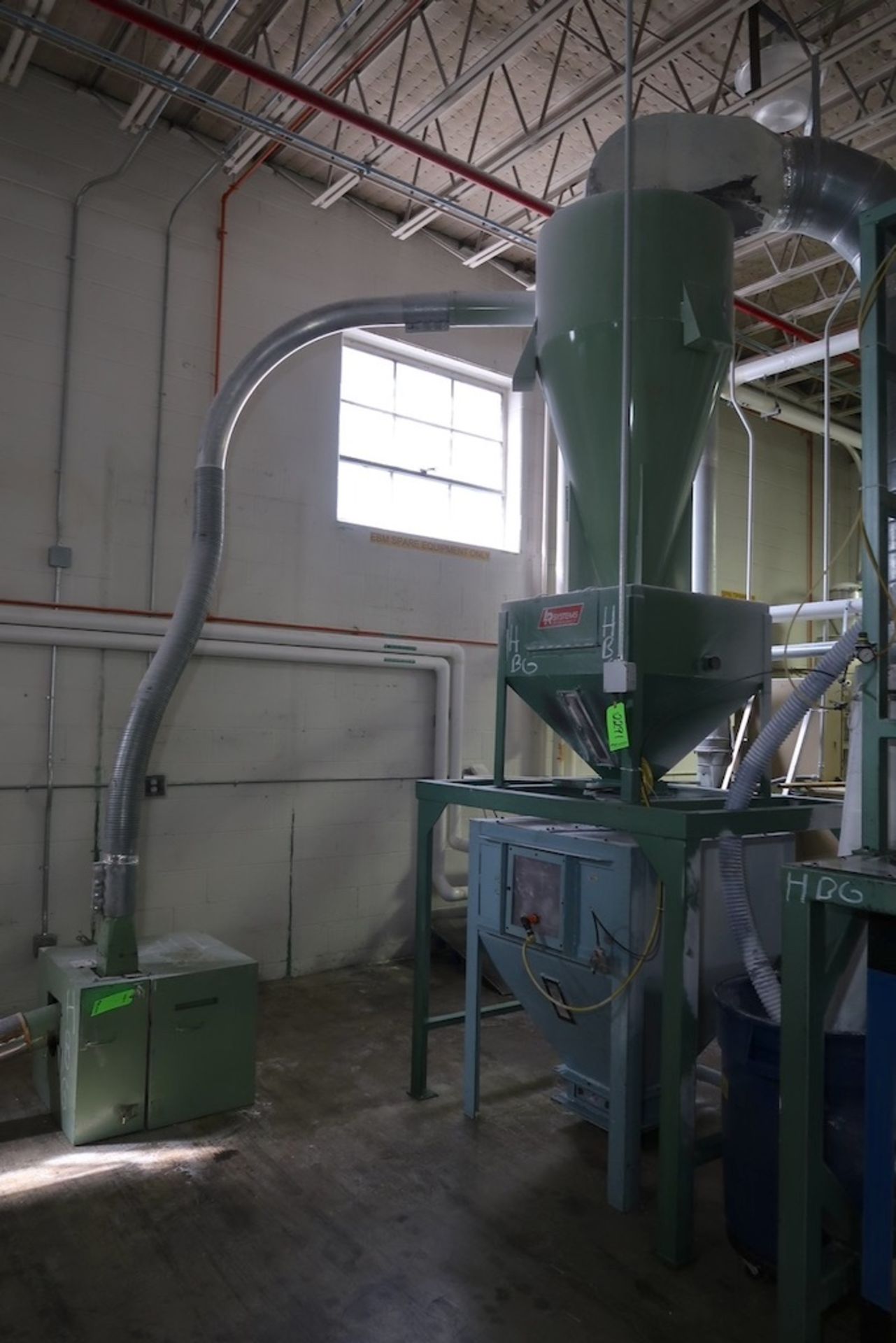 Granulator Scrap Reclaim System with 3-HP Blower, Cyclone Separator & Hoppers