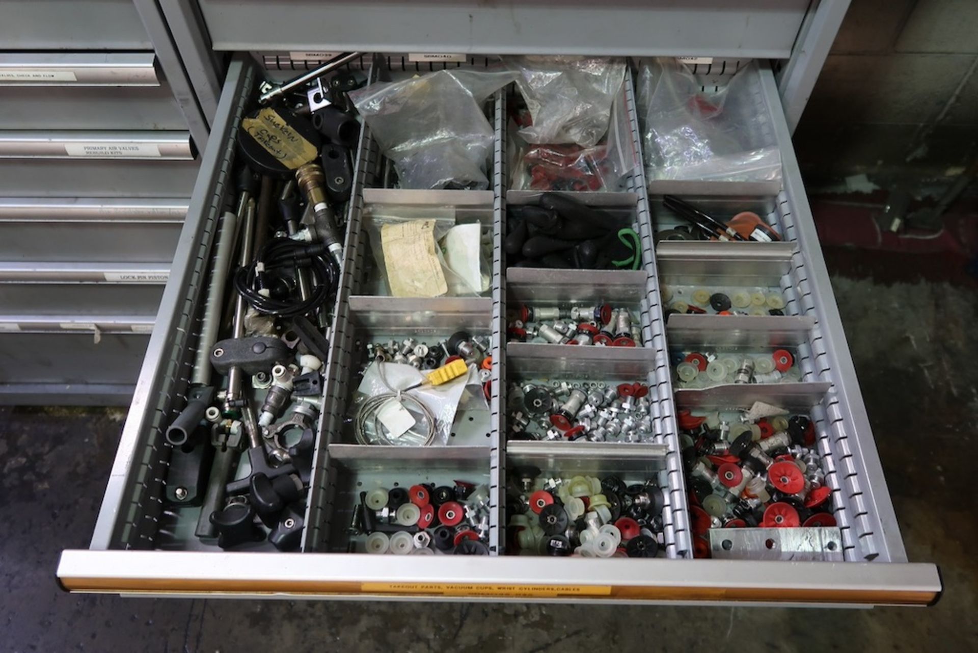 Lista 11-Drawer Heavy Duty Storage Cabinet with Misc. Machine Parts, Switches, Etc. - Image 8 of 12