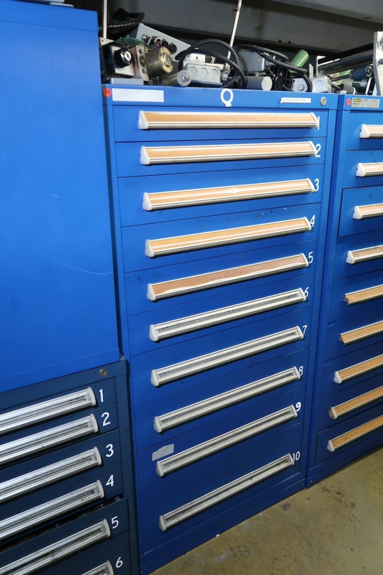 Contents of Parts Storage Mezzanine, Including (18) Stanley Vidmar Heavy Duty Storage Cabinets, Shel - Image 84 of 111