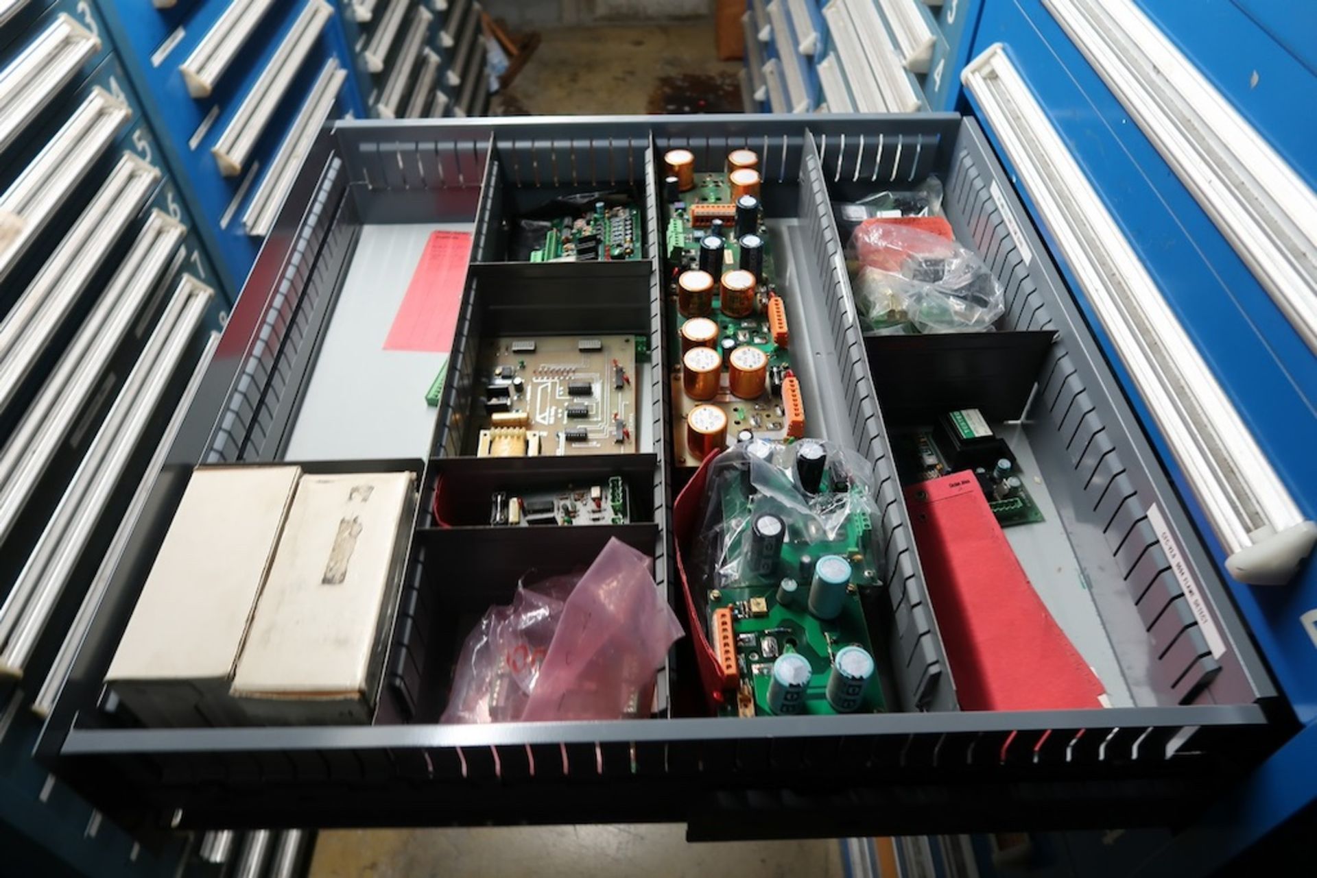 Contents of Parts Storage Mezzanine, Including (18) Stanley Vidmar Heavy Duty Storage Cabinets, Shel - Image 32 of 111