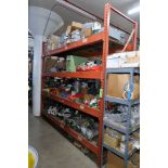 (1) Section of Pallet Racking with Assorted Spare Parts, Hydraulic Pumps, Heat Exchangers, Etc.