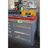 Vidmar 3-Drawer Heavy Duty Storage Cabinet with Assorted Contents, Hole Saws, Pullers, Etc.