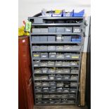 (1) Shelving Unit and (2) 2-Door Cabinets with Assorted Hydraulic Fittings