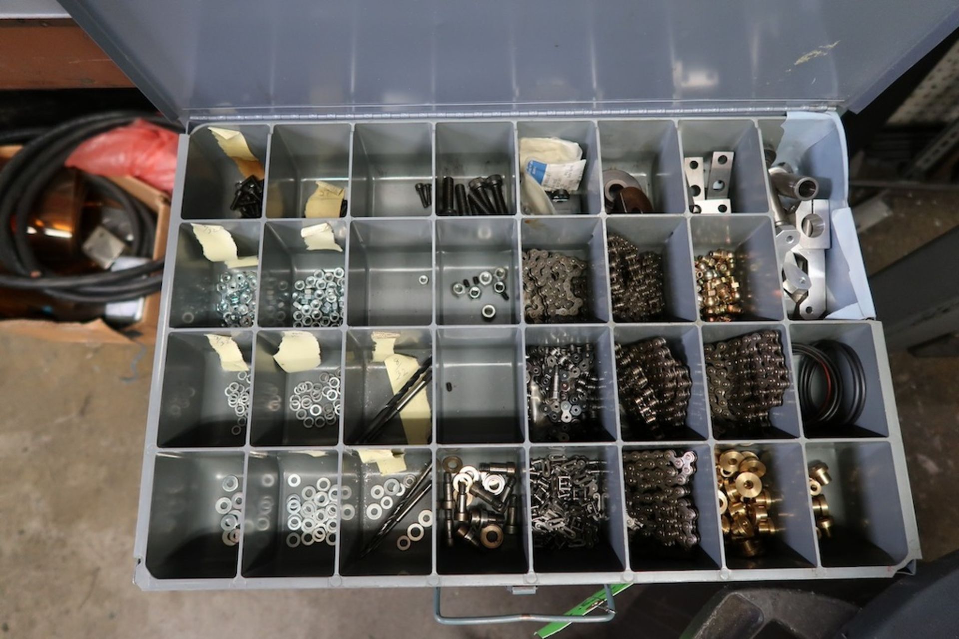 Remaining Contents of Tool Room Cage, Including Hardware Organizers, Etc. - Image 2 of 20