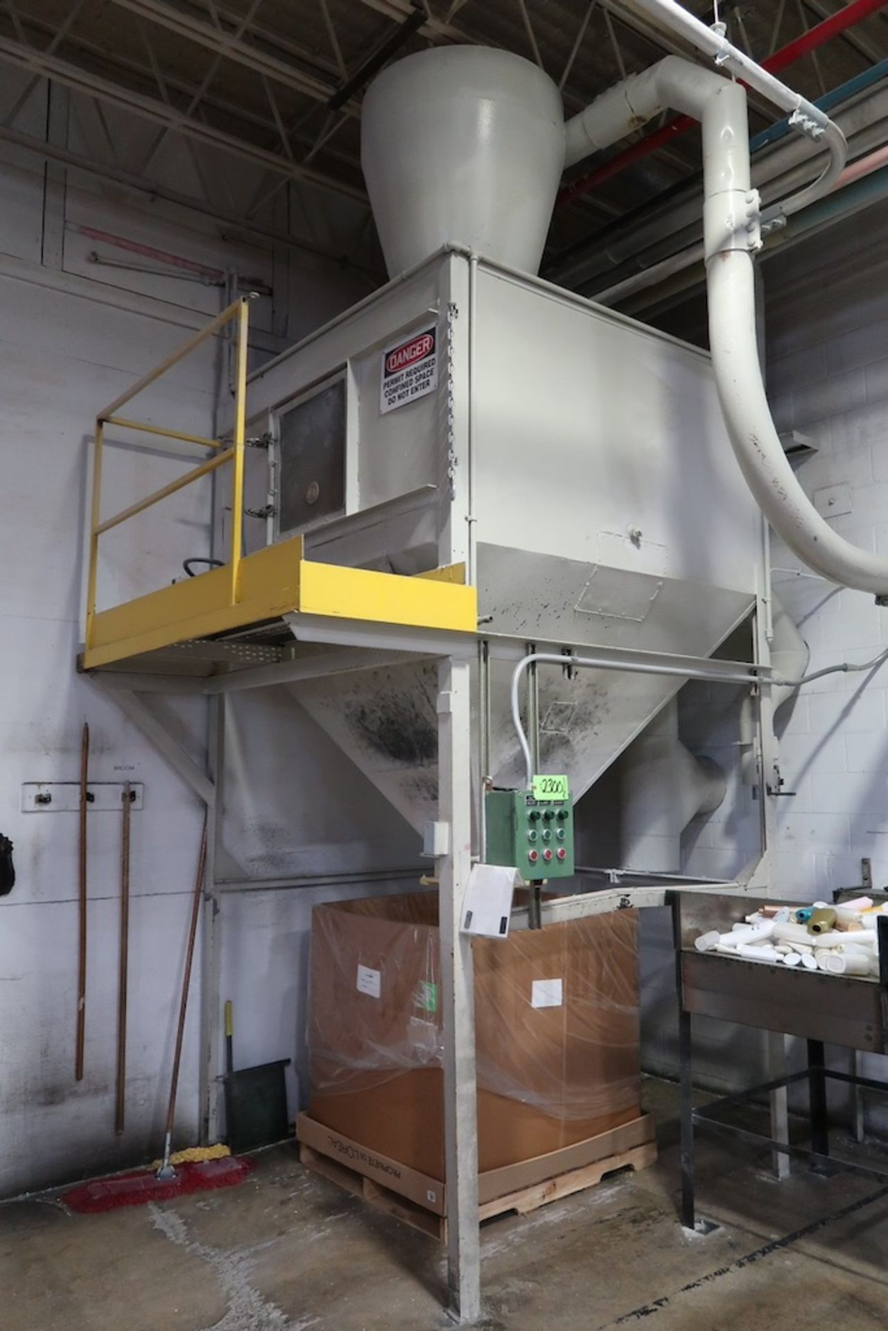 Approx 72"x72"x84" Material Hopper with 5-HP Blower and Separator