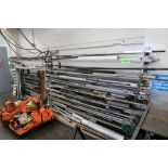 Cantilever Rack with Assorted Pipe, Unistrut, Bar Stock, All Thread, etc