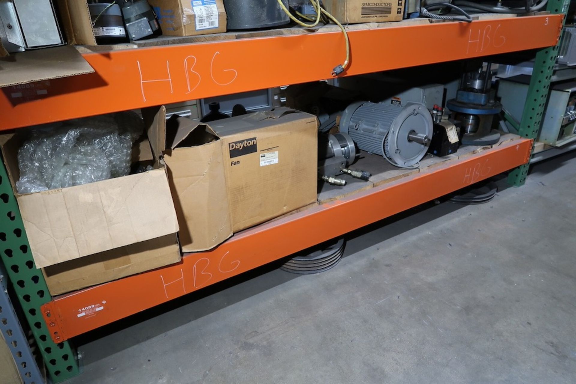 (1) Section of Pallet Racking with Misc. Spare Parts, Disconnect Switches, Maguire Weigh Scale Blend - Image 9 of 9