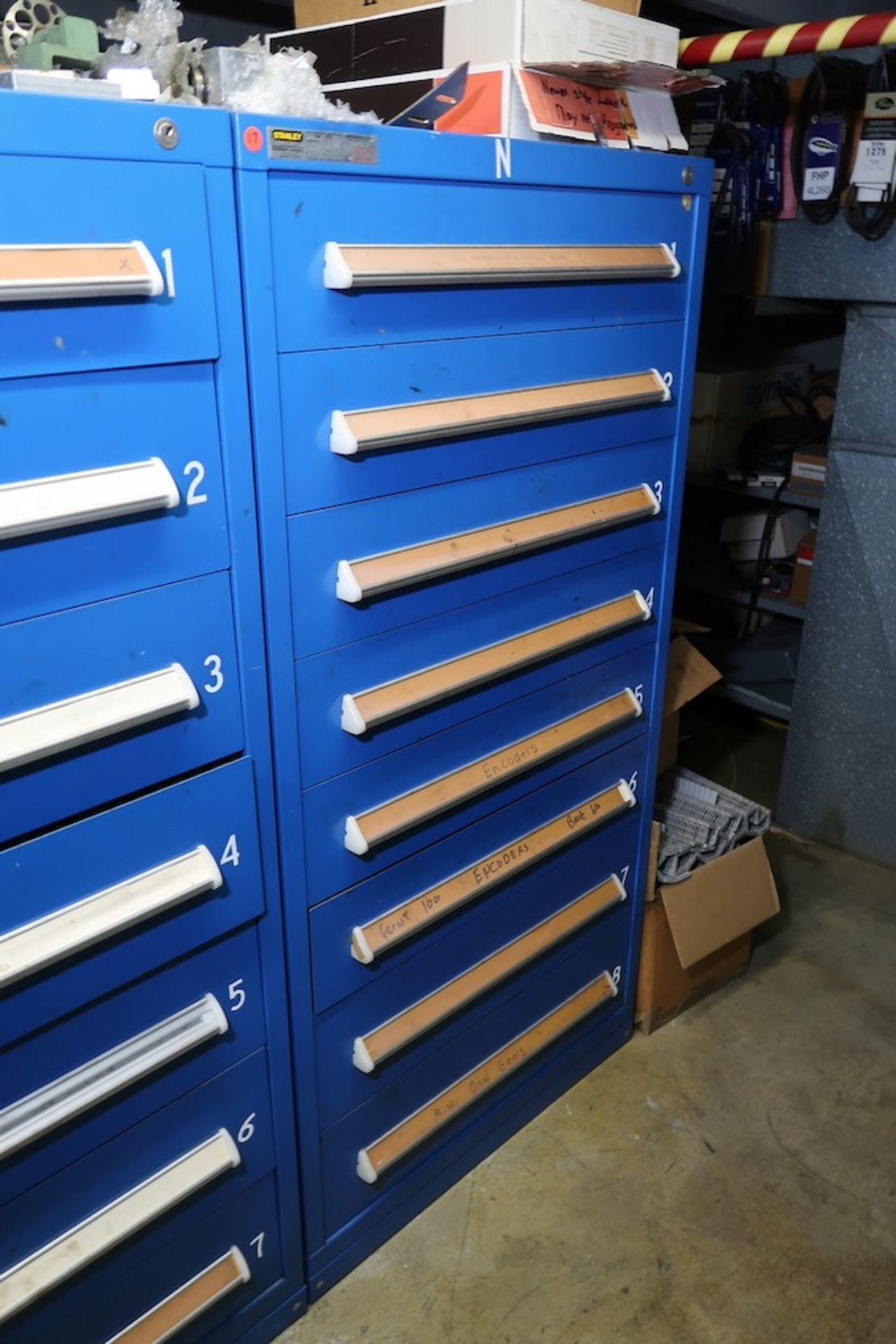 Contents of Parts Storage Mezzanine, Including (18) Stanley Vidmar Heavy Duty Storage Cabinets, Shel - Image 96 of 111