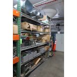 (1) Section of Adjustable Racking with Misc. Spare Parts, Drives, PLC, Controllers, etc.