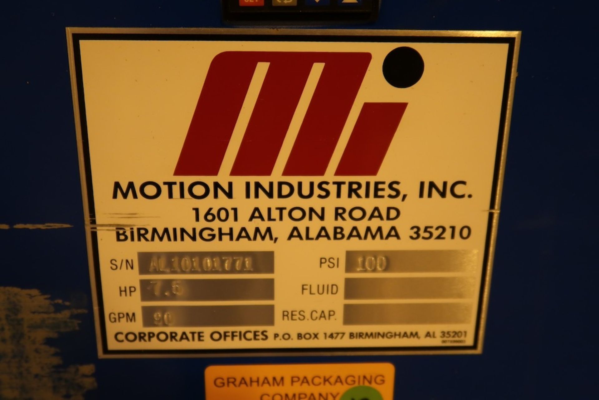 Motion Industries 7-1/2 HP 90 GPM Hydraulic Power Unit - Image 5 of 5