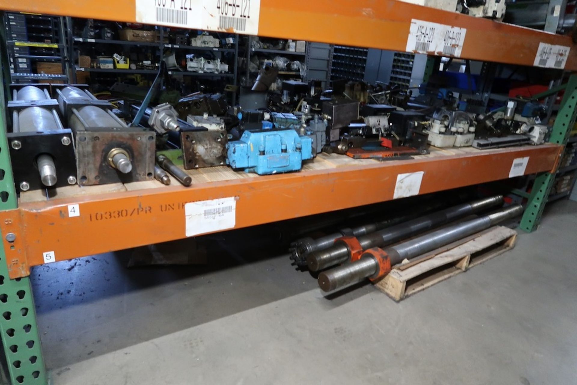 (1) Section of Pallet Racking with Misc. Spare Parts, Cylinders, Etc. - Image 6 of 6