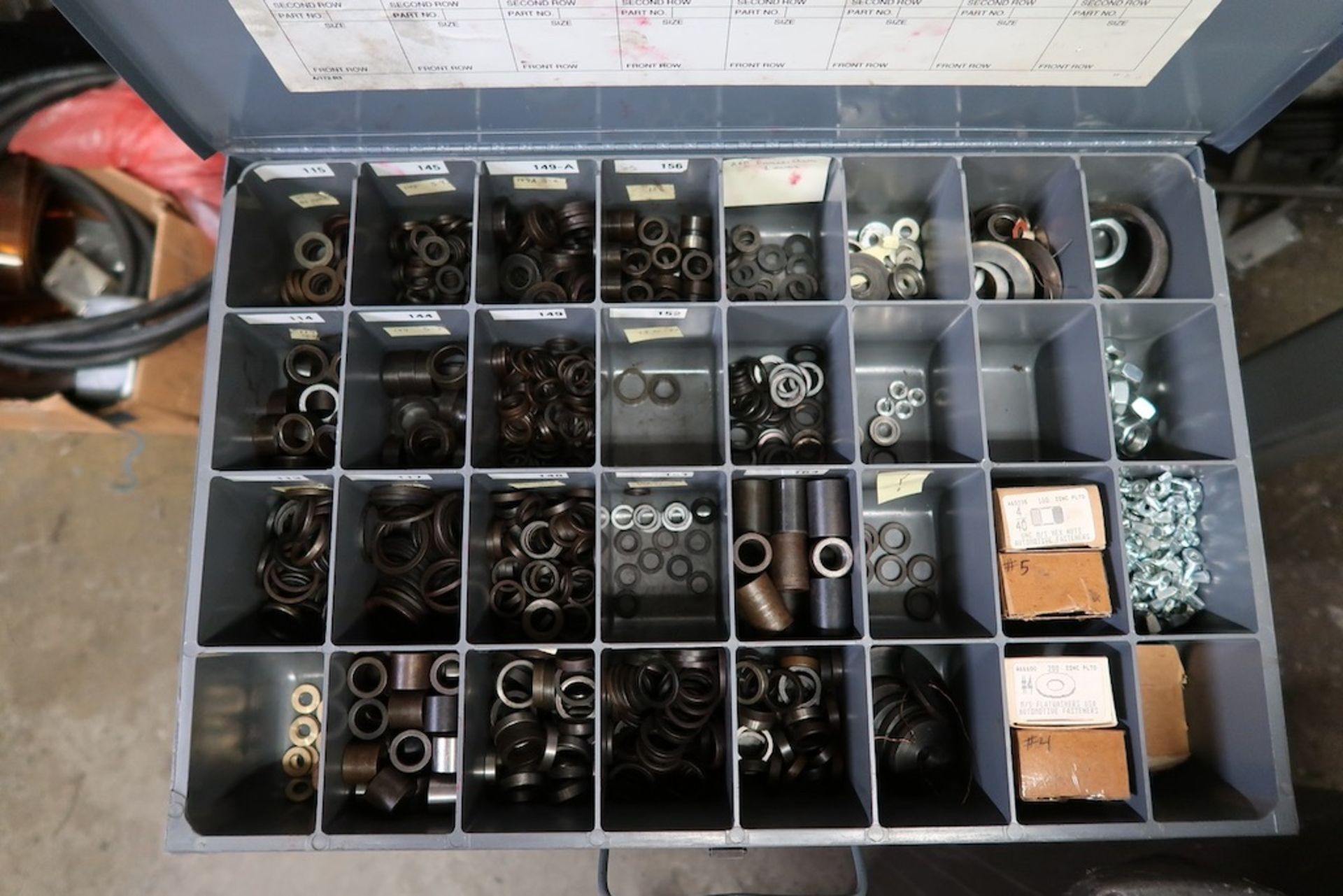 Remaining Contents of Tool Room Cage, Including Hardware Organizers, Etc. - Image 3 of 20