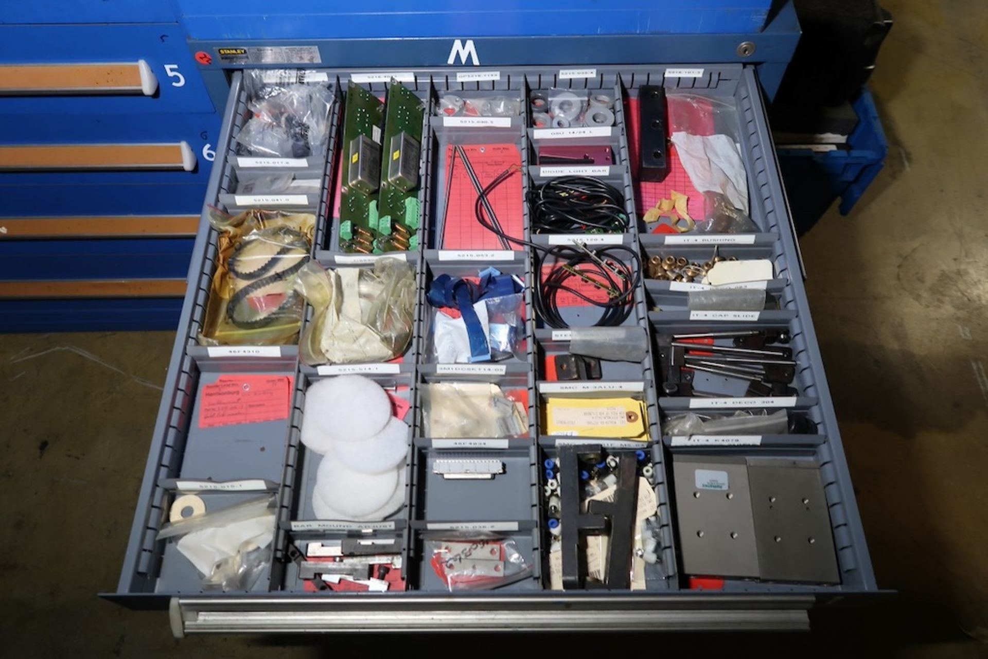 Contents of Parts Storage Mezzanine, Including (18) Stanley Vidmar Heavy Duty Storage Cabinets, Shel - Image 76 of 111